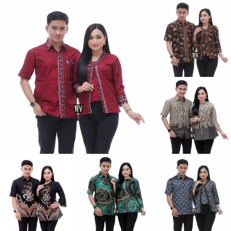 Jual Batik couple seragam Kerja Pria dan Wanita • seragam batik kerja