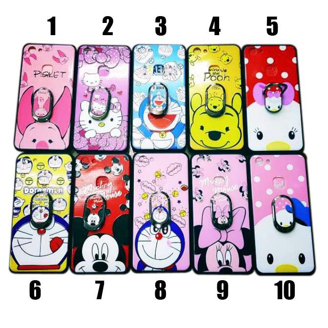 Jual Case hp motif cartoon +ring oval mickey sum sum pooh mengkilap hit ...