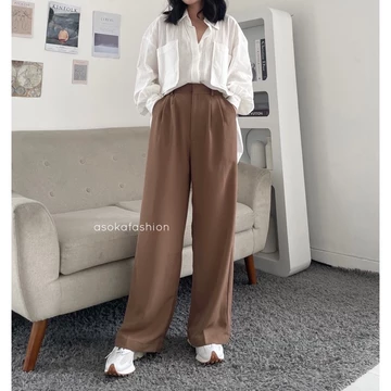ASOKA Loose Pants 999 Trousers Wanita PART 1 Celana Kulot Wanita Celana Kantor Formal Casual