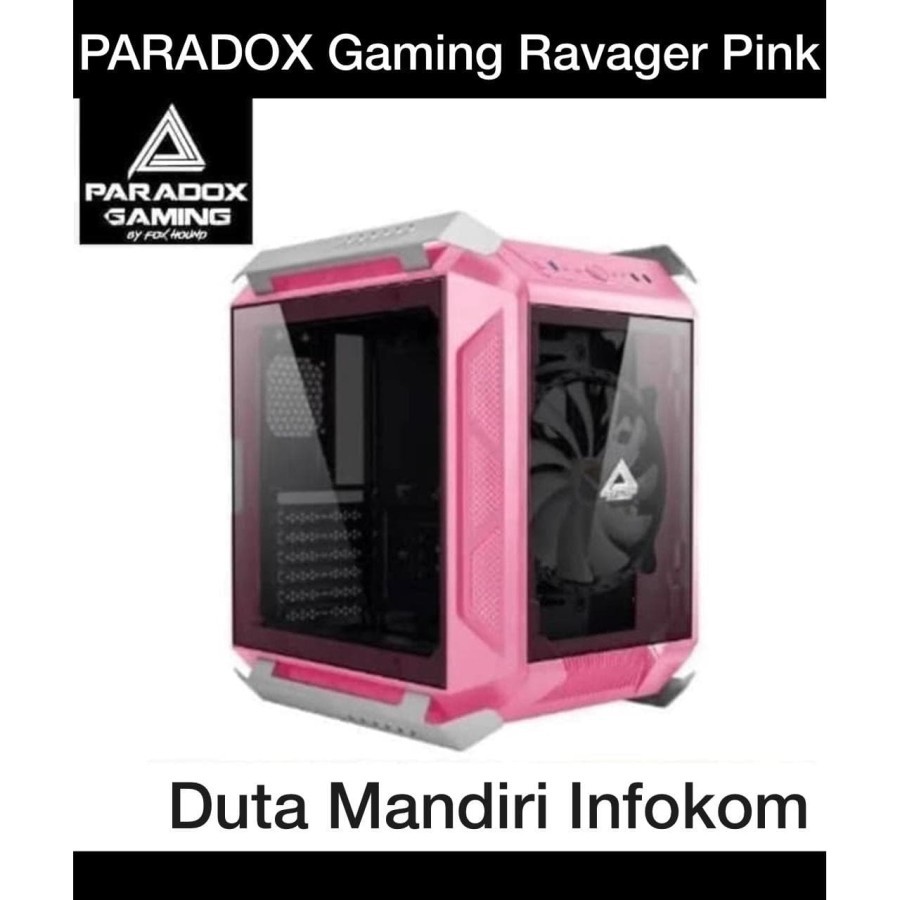 Jual Paradox Gaming Ravager Pink Cube - Tempered Glass ATX Gaming Case ...