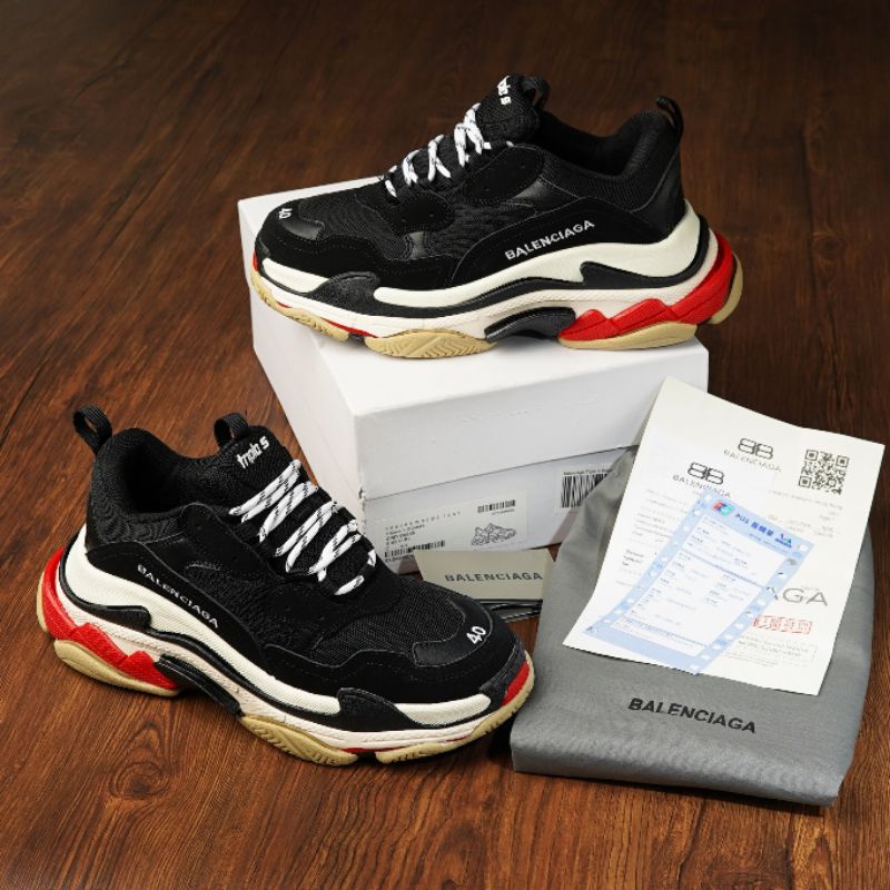 Jual Sepatu Balenciaga Triple S Black White Red Shopee Indonesia