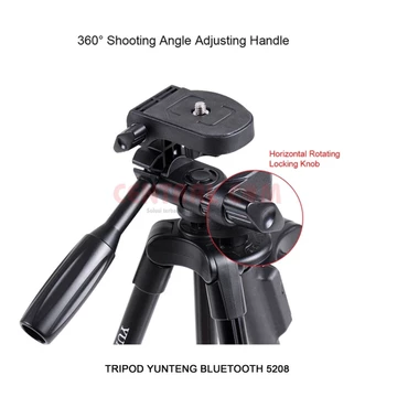Tripod YUNTENG VCT 5208 Remote Bluetooth Tomsis Tripod Penyangga Handphone Kamera Holder U