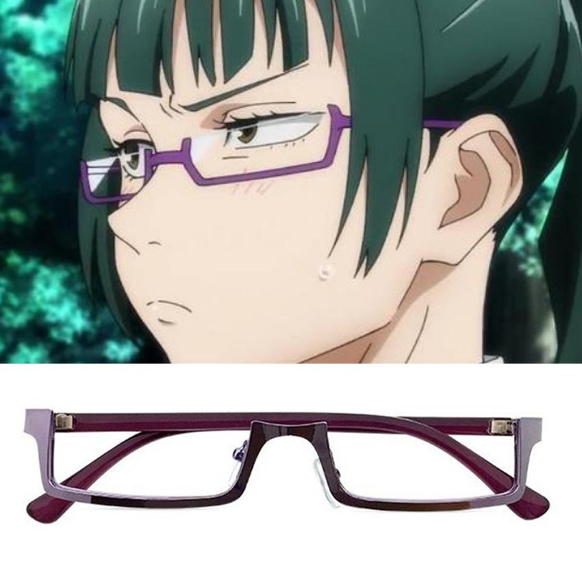 Jual Jujutsu Kaisen Maki Zenin Cosplay Glasses Purple Half Frame