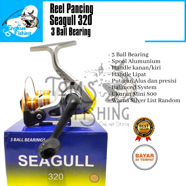 Jual Reel Pancing Seagull 320 Spool Alumunium (3 Bearing) Murah - Engkus  Fishing