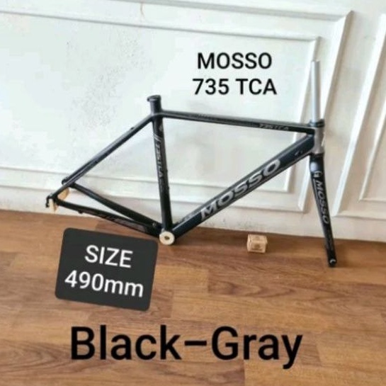 Jual Frame Road Bike Mosso 735 TCA Size 49 Hitam Abu Abu Black