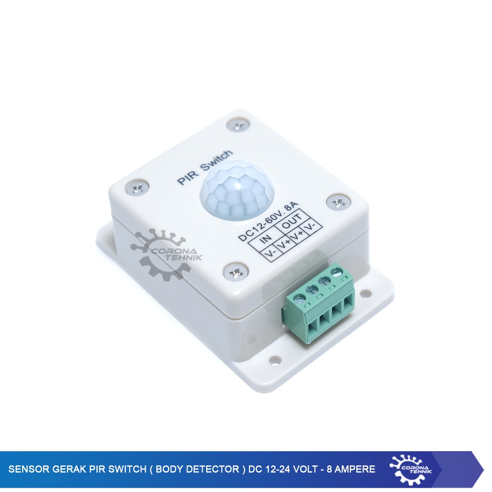 Jual Sensor Gerak PIR Switch ( Body Detector ) DC 12-24 Volt - 8 Ampere ...