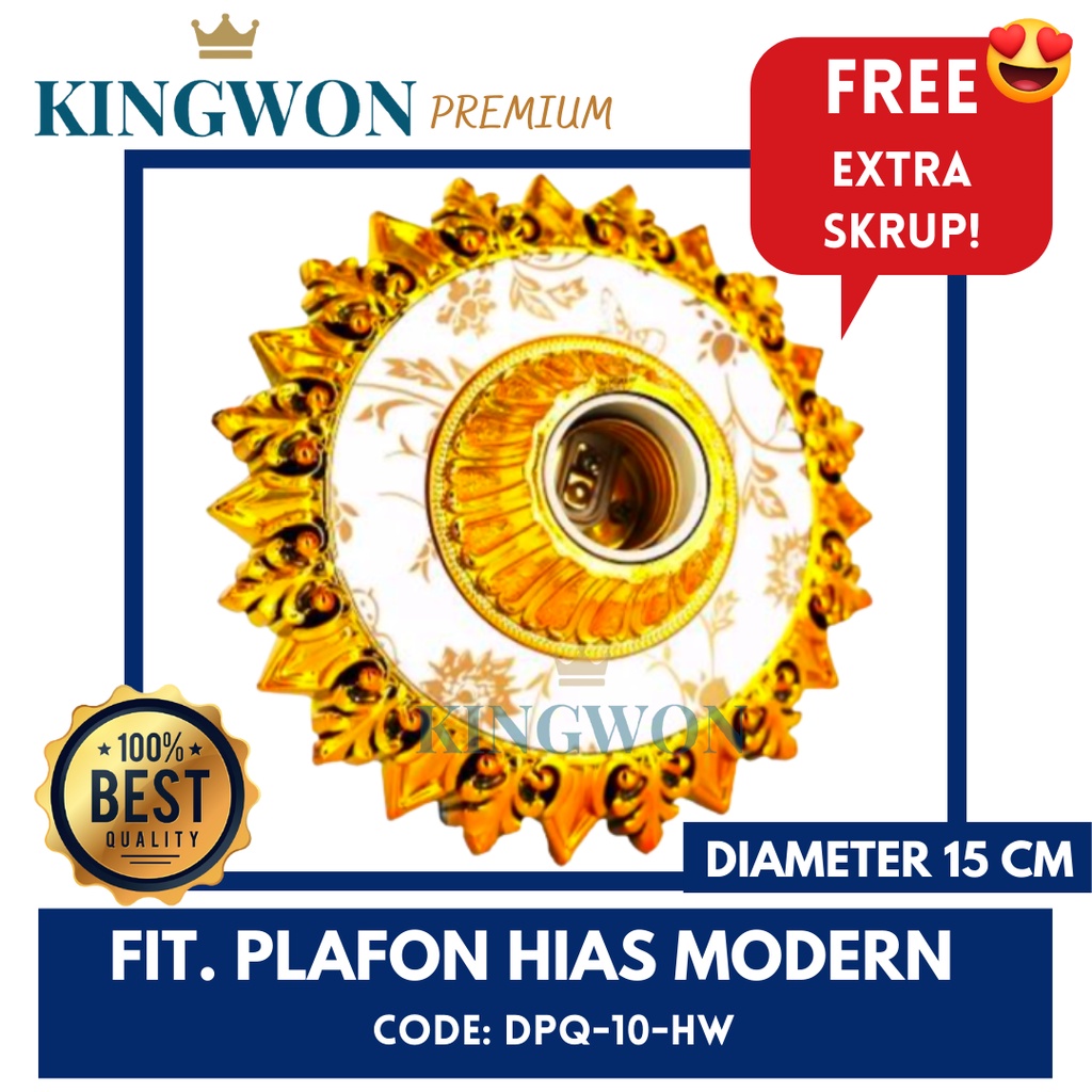 Jual FITTING LAMPU PLAFON HIAS MODERN DPQ-10-HW KINGWON FITTING LAMPU ...