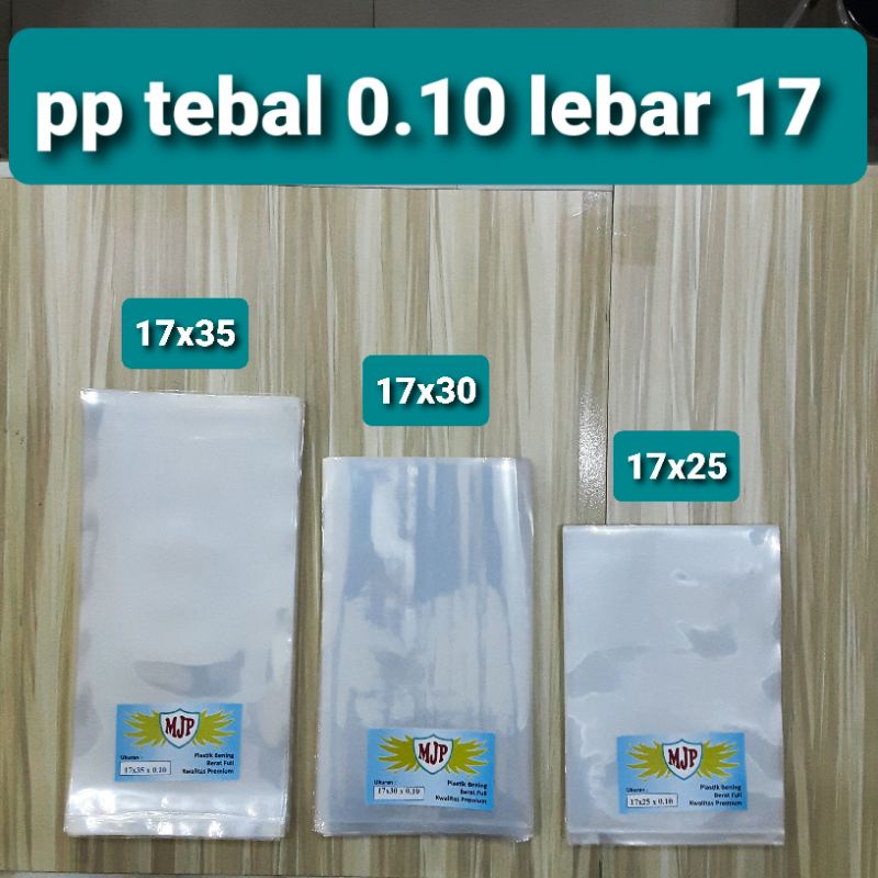 Jual Plastik PP Bening MJP Tebal 0.10 Lebar 17 Uk.17x25 17x30 17x35 ...