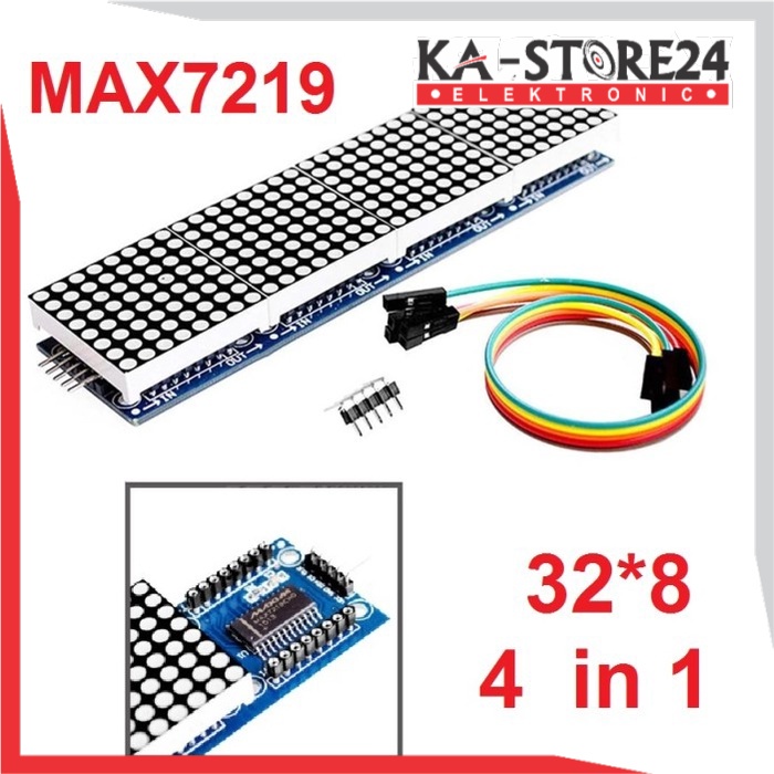 Jual MAX7219 LED DOT MATRIX MODULE 8x8 4-IN-1 32X8 RUNNING TEXT DISPLAY ...
