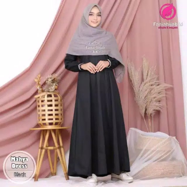 Jual Fania Hijab Mahya Dress Gamis terbaru dress menyusui dress casual motif polos griya mey
