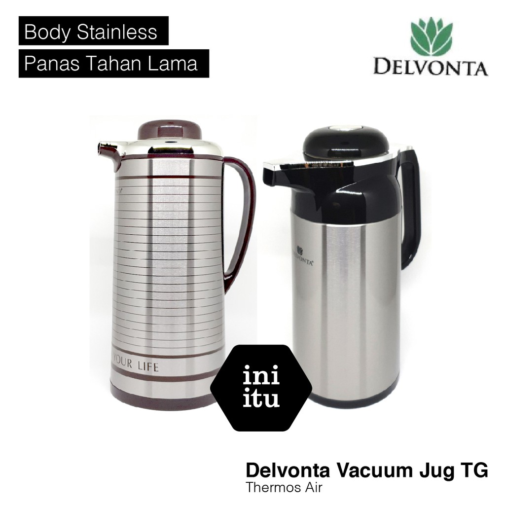 Jual [ Delvonta ] Termos Kaca / Thermos / Vacum Jug Delvonta Panas