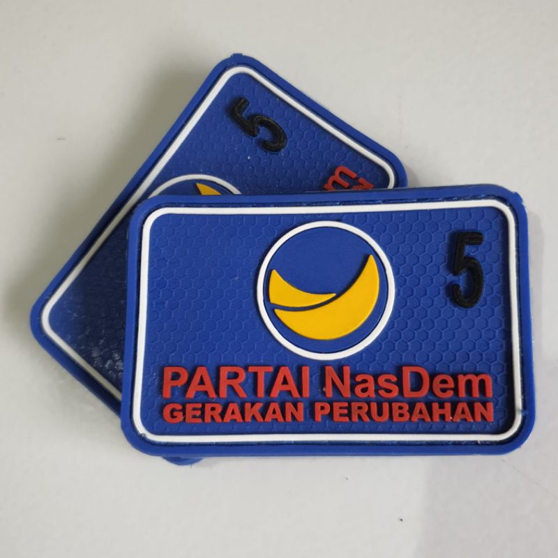 Jual Patch Rubber Logo Partai Nasdem Gerakan Perubahan Rubber Patch Nasdem Tempelan Emblem