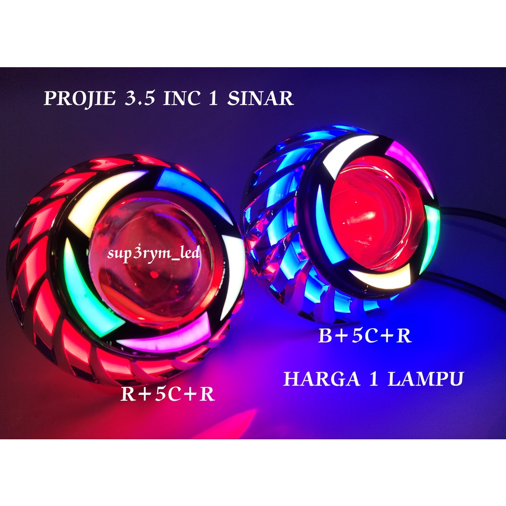 Jual Lampu Utama Projie Led Rainbow Proji Model Spiral Mode Sinar