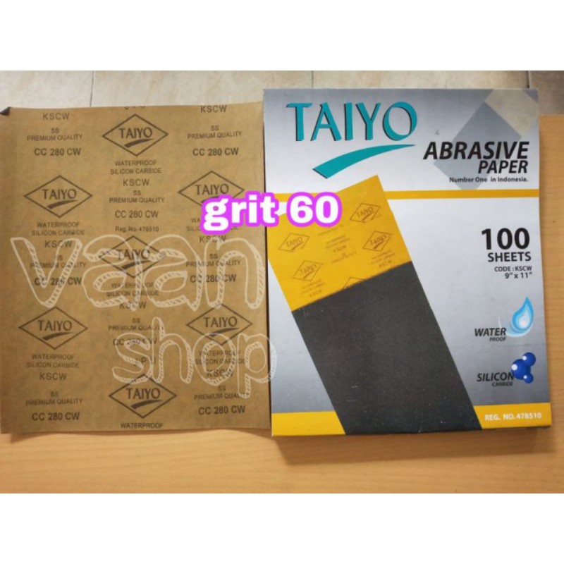 Jual Amplas/kertas Gosok Taiyo Grid 60,isi 100 Lembar | Shopee Indonesia