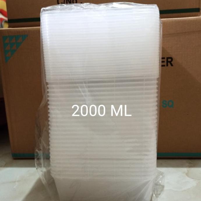 Jual Kotak Makan Plastik 2000 Ml Thinwall Kotak Isi 25 Pcs Shopee