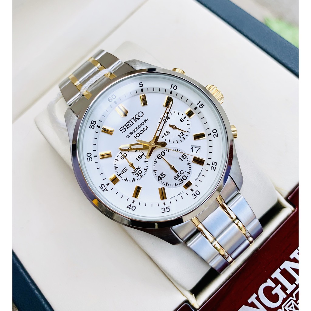 Jual JAM TANGAN PRIA SEIKO CHRONOGRAPH SKS589P1 SKS589 SILVER GOLD ORIGINAL Shopee Indonesia