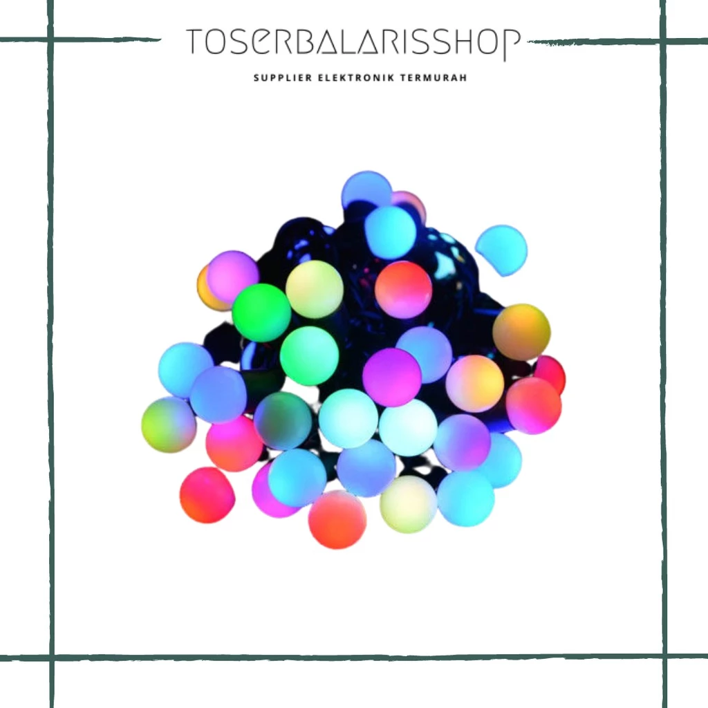 BOLA ANGGUR LAMPU NATAL HIAS / LAMPU TUMBLR LED RAINBOW MOTIF BOLA SALJU / ANGGUR | AutoStock