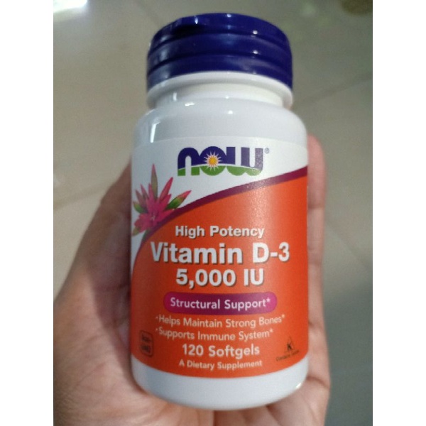 Jual Vitamin D 5000 IU NOW (120 softgels) Shopee Indonesia
