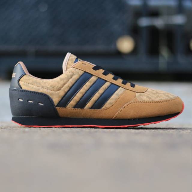 SEPATU ADIDAS NEO CITY RACER WOOD BLACK SOLE OREN BNWB