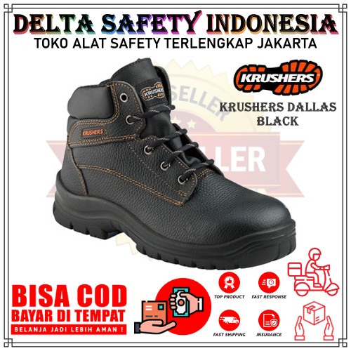 Jual Sepatu Safety Shoes Krushers Dallas Black Original Sepatu Safety Pria Berkualitas Shopee