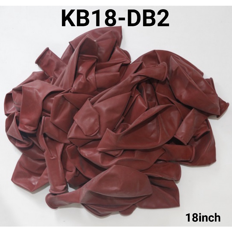 Jual KB18-DB2 Balon latex 18 inch 45 cm doff tebal merah maroon satuan ...