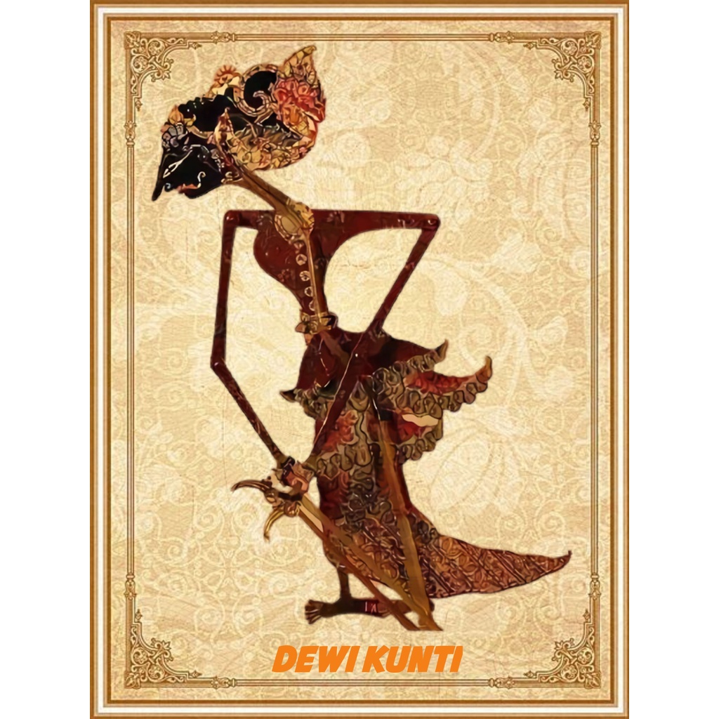 Jual Poster Wayang Kulit Dewi Kunti Hiasan Dinding Sebagai Pajangan