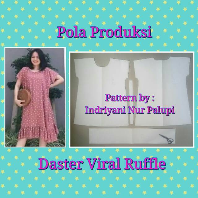 Jual Pola Daster Viral Ruffle - Pola Baju Instan Daster kalong rempel ...