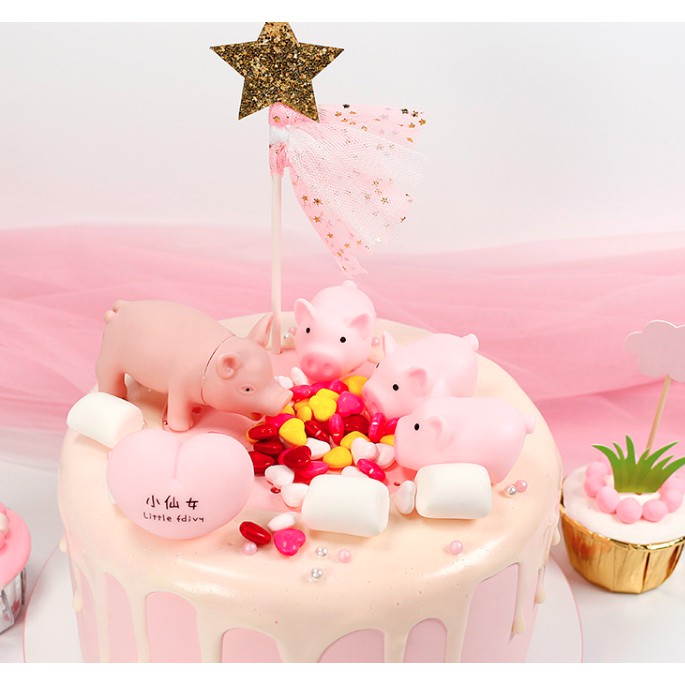 Jual JGO topper babi pig piggy cake toper cake ulang tahun miniatur