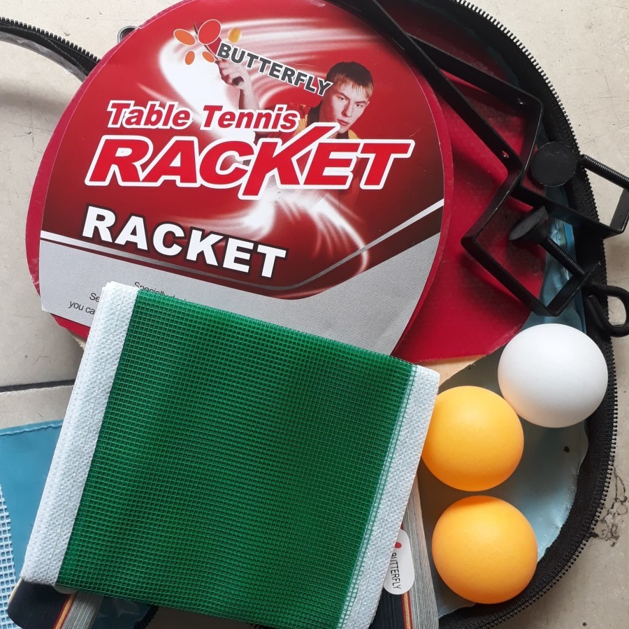 Jual BAD PINGPONG BUTTER F LY ISI 2 SET (TIANG BOLA BAD) TAS BIRU ...