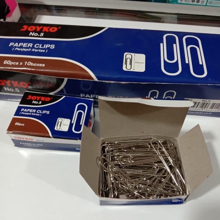 Jual Paper Clip / Klip / Penjepit Kertas Joyko No.5 - 1 Pack isi 10 Box ...
