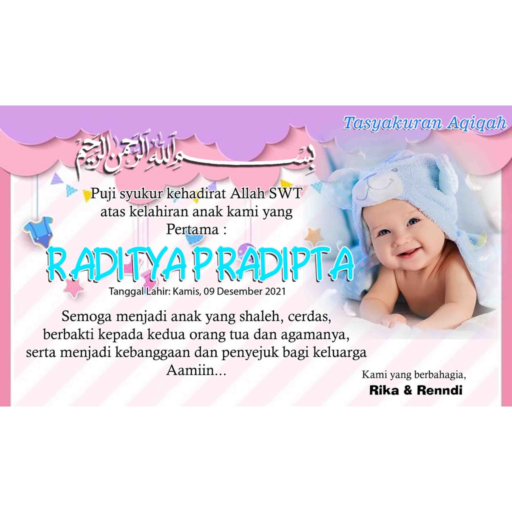 Jual Kartu Nama Stiker Bayi Syukuran Akikah Shopee Indonesia