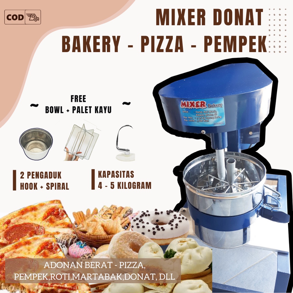 Jual Mixer 5 Kg Mesin Pengaduk Adonan Roti 4Kg Mixer Adonan Donat Dan ...