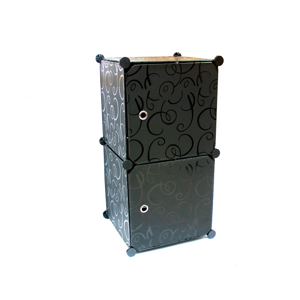 Jual RAK LEMARI PORTABLE HITAM 2.1 - 2 PINTU | Shopee Indonesia