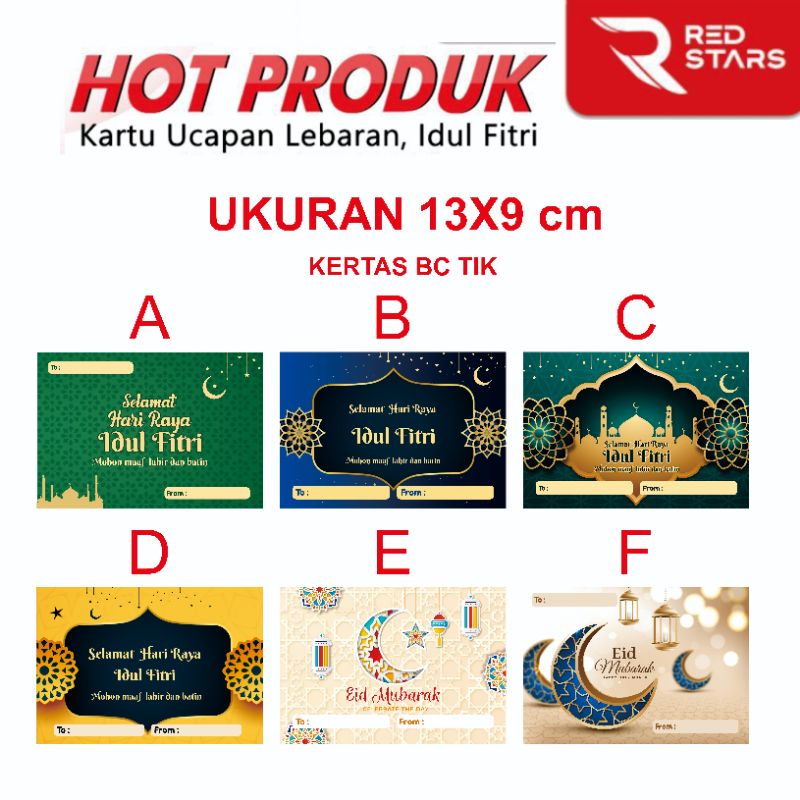 Jual Kartu Ucapan Hari Raya Idul Fitri / Lebaran (isi 10) | Shopee ...