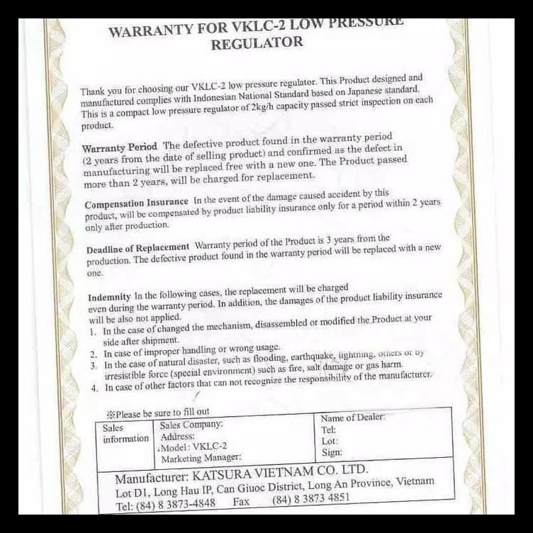 Jual Regulator Gas Lpg Katsura Vklc2 Japan Technology Sale Shopee