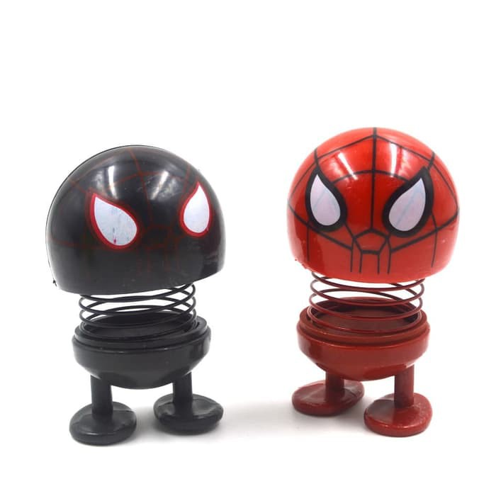 Jual Spring Doll SUPERHERO Spiderman Hulk Iron Man Smile Goyang Kepala ...