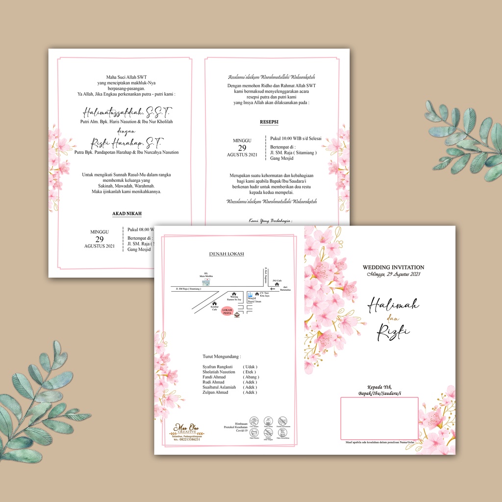 Jual Undangan Pernikahan Murah Simple Elegan Rustic Wedding Invitation ...