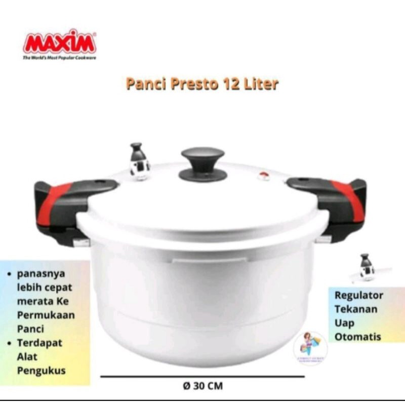 Jual Maxim Presto Cooker 12 Liter 30 Cm | Shopee Indonesia