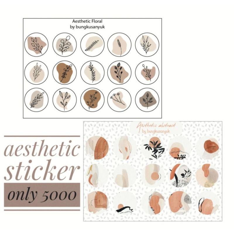 Jual sticker aesthetic hanya lima ribu rupiah | Shopee Indonesia