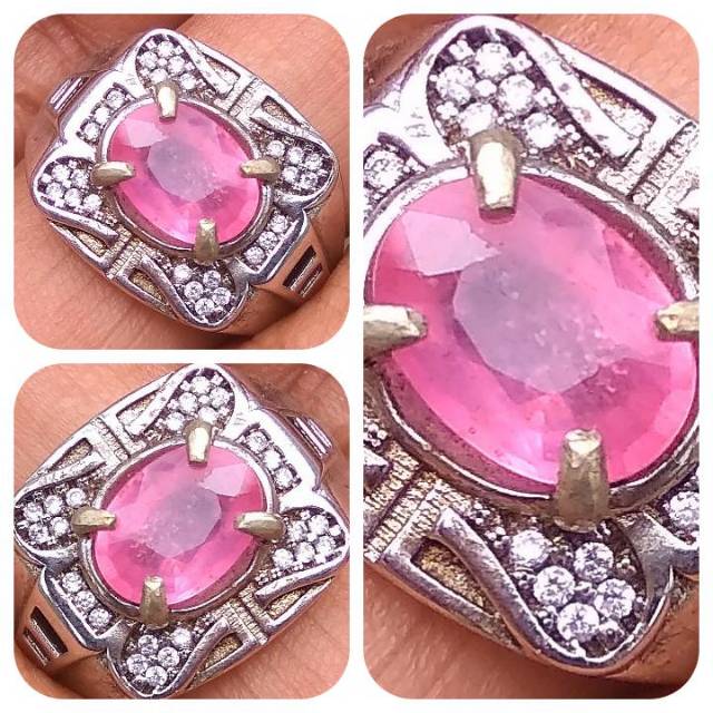 BATU SAFIR NATURAL PINK SAPPHIRE ORIGINAL ASLI ALAM SUPER CLEAN MANTUL BERKWALITAS