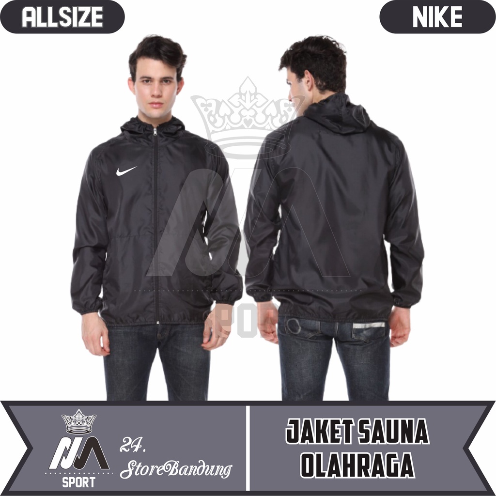 Jaket Sauna Suit Jaket Parasut Olahraga Jogging Lari Bersepeda Gym Fitnes Senam Pria Wanita