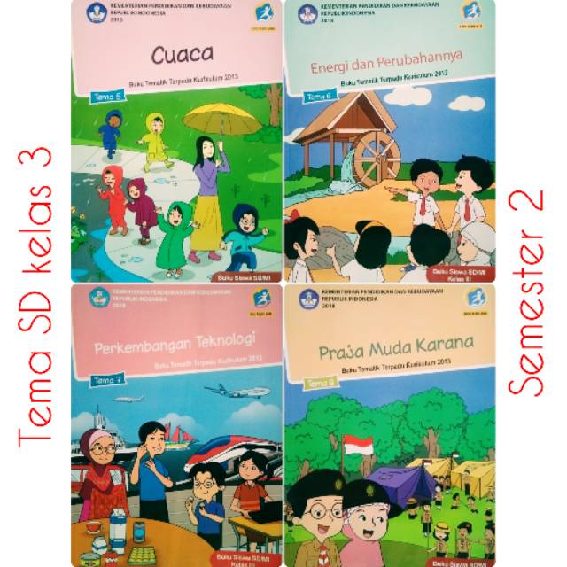 Jual Paket Tema SD kelas 3 semester 2 edisi K13 revisi DIKNAS | Shopee ...