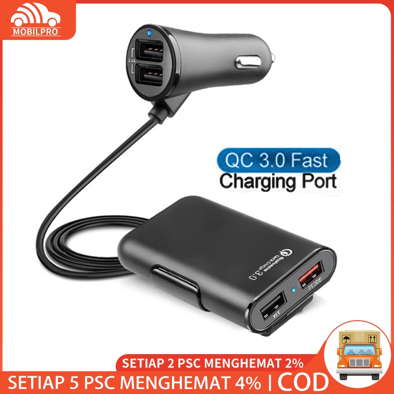 Jual Mobil Charger HP 4 Port USB 2 Port USB HP Car Charger Super Fast