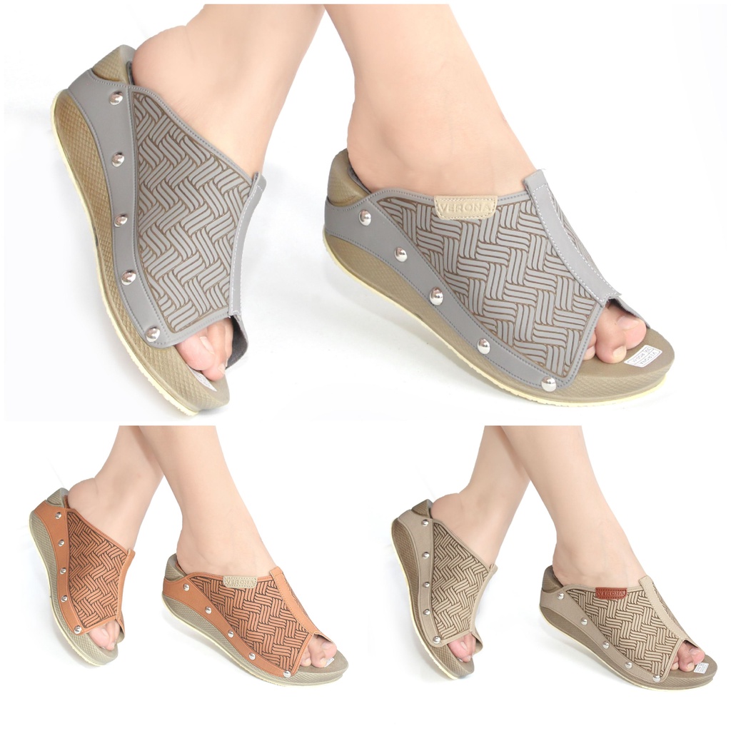 Sandal Wedges Wanita Slop Selop Sendal Casual Murah RD01