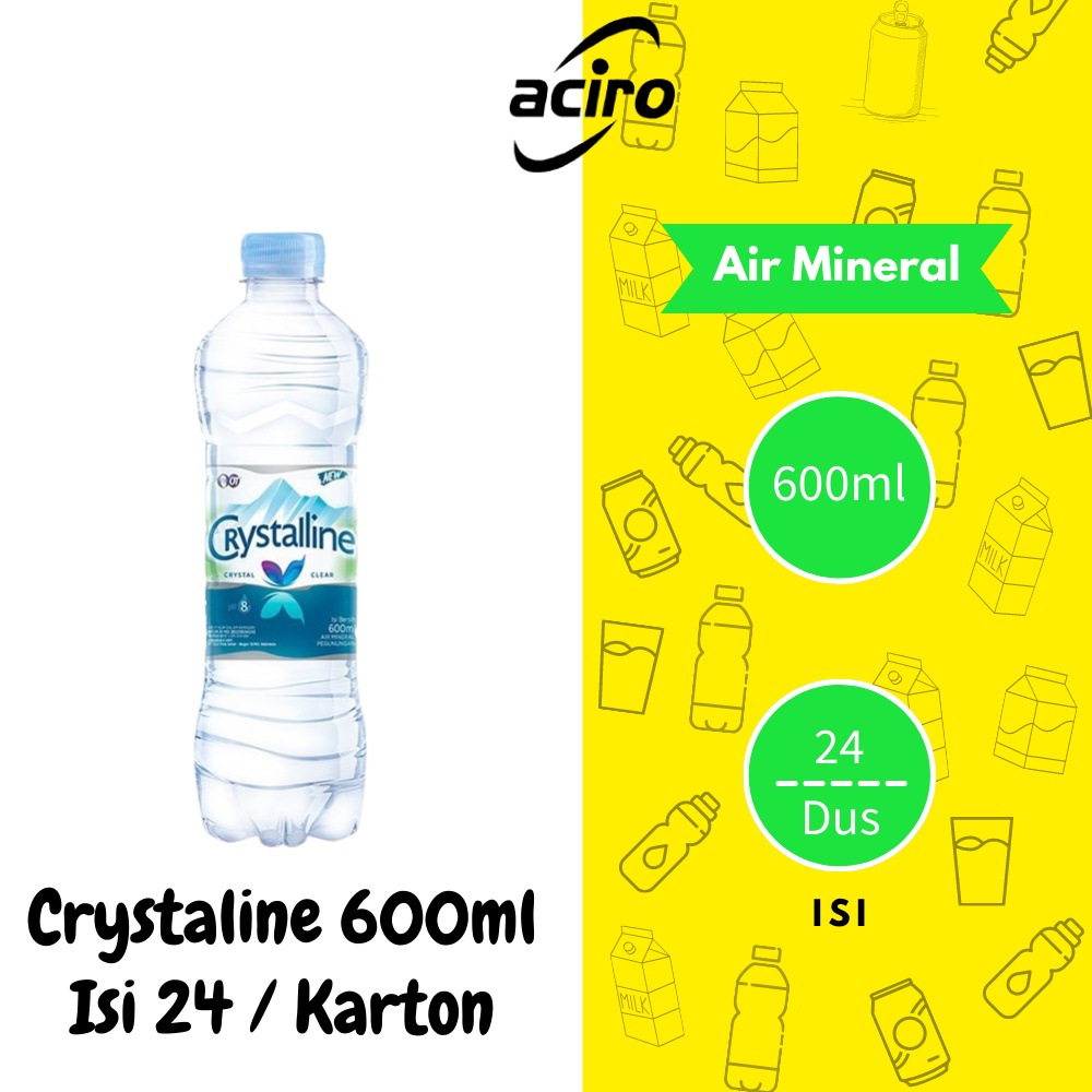 Jual Crystalin Air Mineral Botol 600ml Isi 24pcs / Kardus | Shopee ...