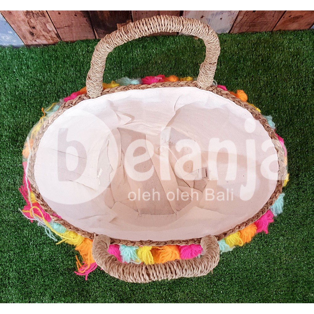 Jual Tas Kepang Tali Rumbai / tas piknik tas anyaman prawedding tas ...