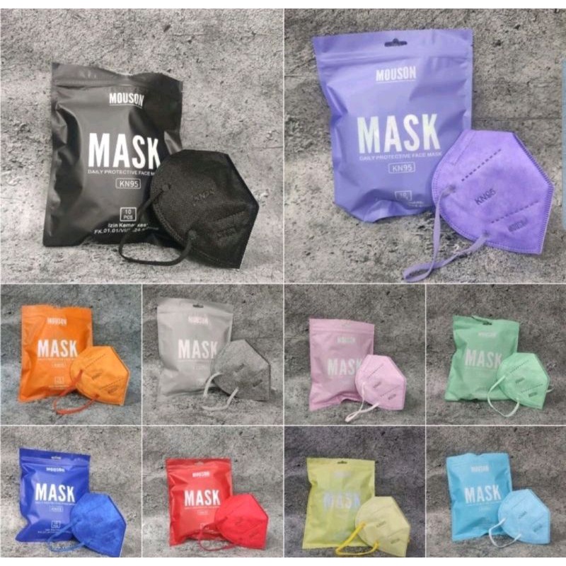 Jual MASKER KN95 MOUSON WARNA WARNI ISI 10PCS | Shopee Indonesia