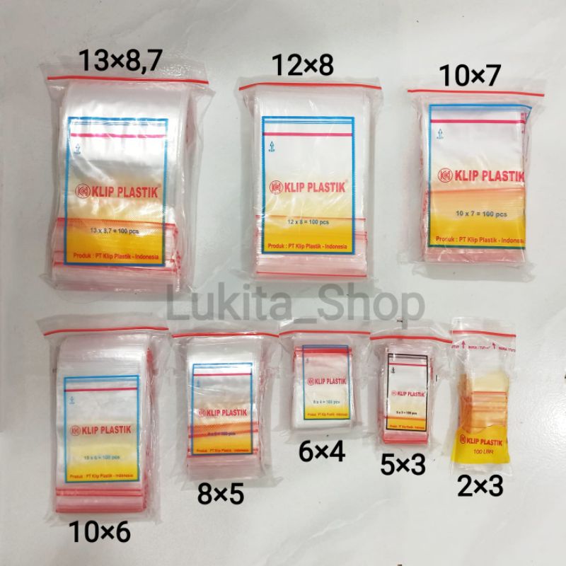Jual Plastik Klip Bening Ukuran 2x3 3x5 4x6 5x8 6x10 7x10 8x12 8 7X13 Isi 100 lembar Shopee Indonesia
