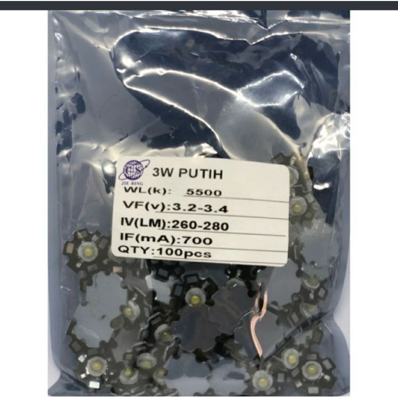 Jual High power LED GRADE A - HPL 3w Pendingin Star - 100pcs | Shopee ...