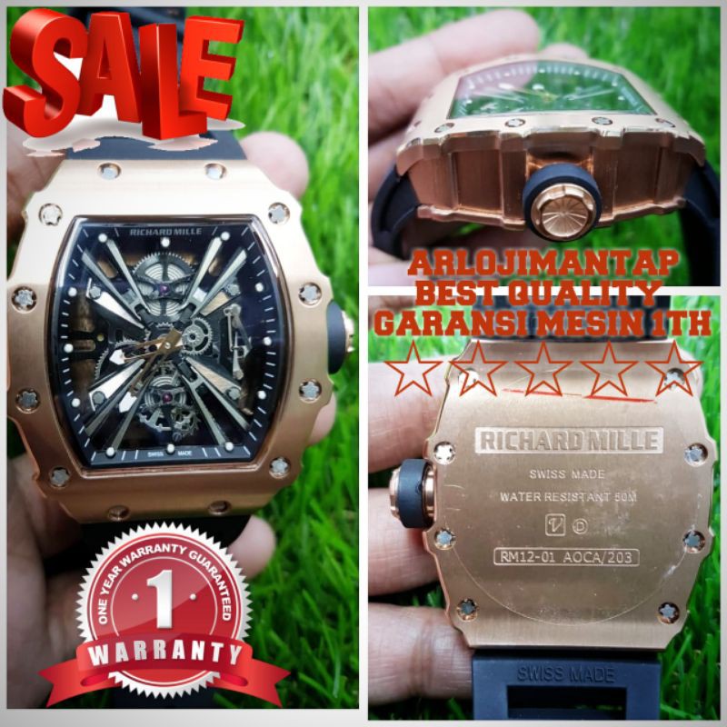 Jam Tangan Pria Mewah Rm 12 01 Swiss Made Matic Quality Super Clone